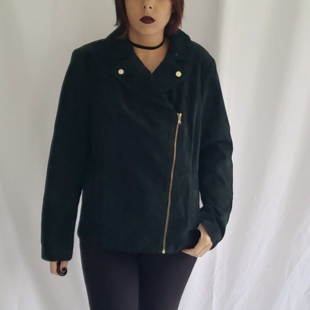 NWOT Green Suede Isaac Mizrahi Live Jacket‎